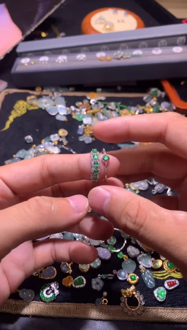 翡翠银S925镶嵌吊坠(不含链)1