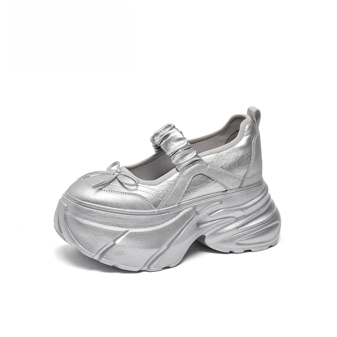 【内增高9.5CM】玛丽珍鞋女2025夏款浅口芭蕾舞老爹鞋夏季透气女鞋