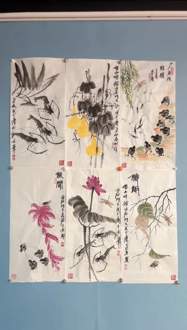 国画?****?武天庆老师6条屏