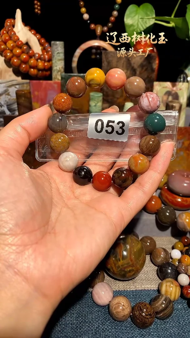 未镶嵌-硅化玉天然北票硅化玉手串14.6