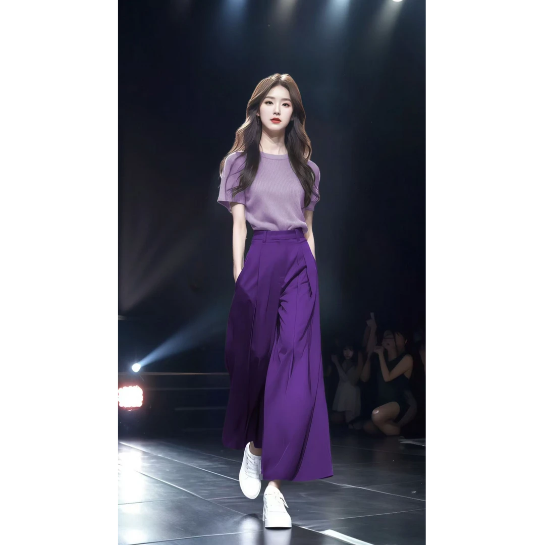 夏装搭配一整套小个子韩里韩气ootd减龄针织上衣阔腿裤两件套装女