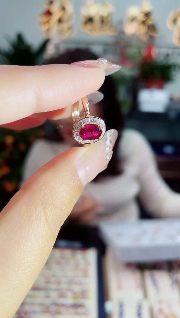 【闪购商品】碧玺戒指银S925镶嵌戒指