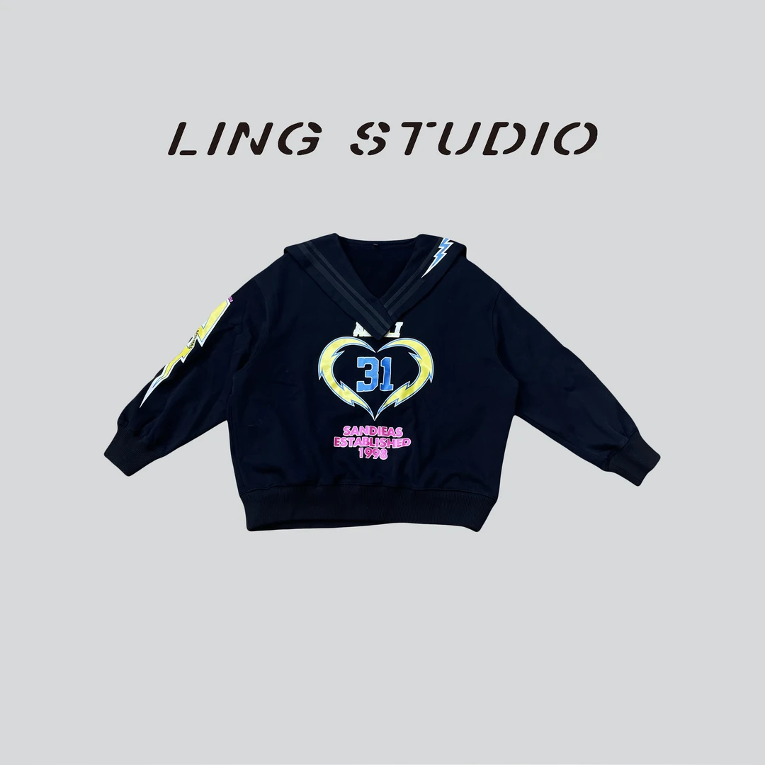 LING/STUDIO『奇幻少女』2025新款百搭休闲套头卫衣5012201