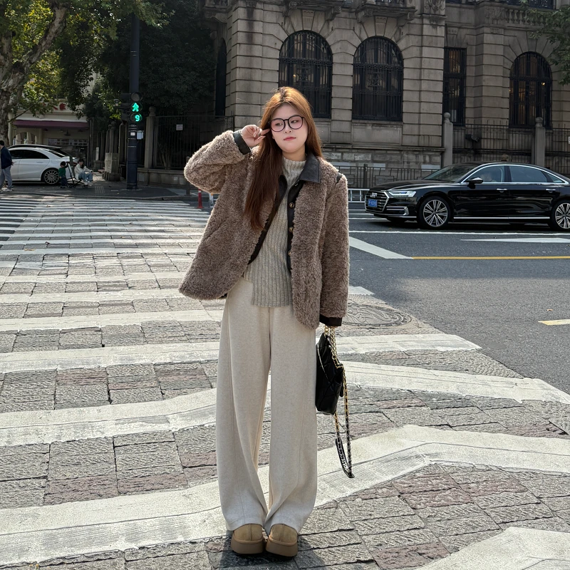 维维&南岛风大码拼皮假两件小香风外套女冬高级感胖mm显瘦ZYY1225