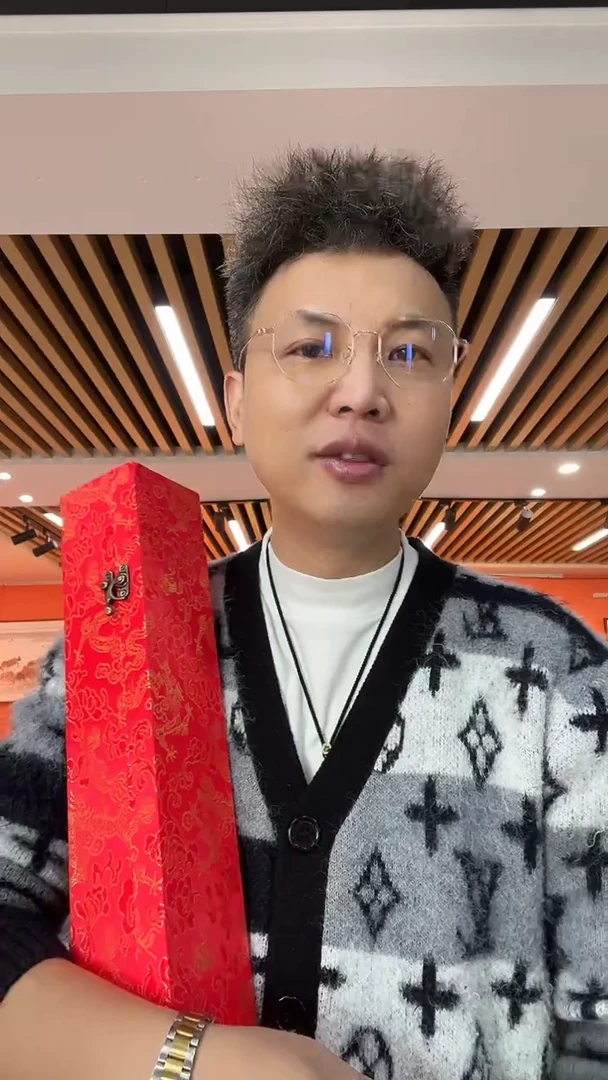 国画张老师  带锦盒 松鹤荷花四条屏