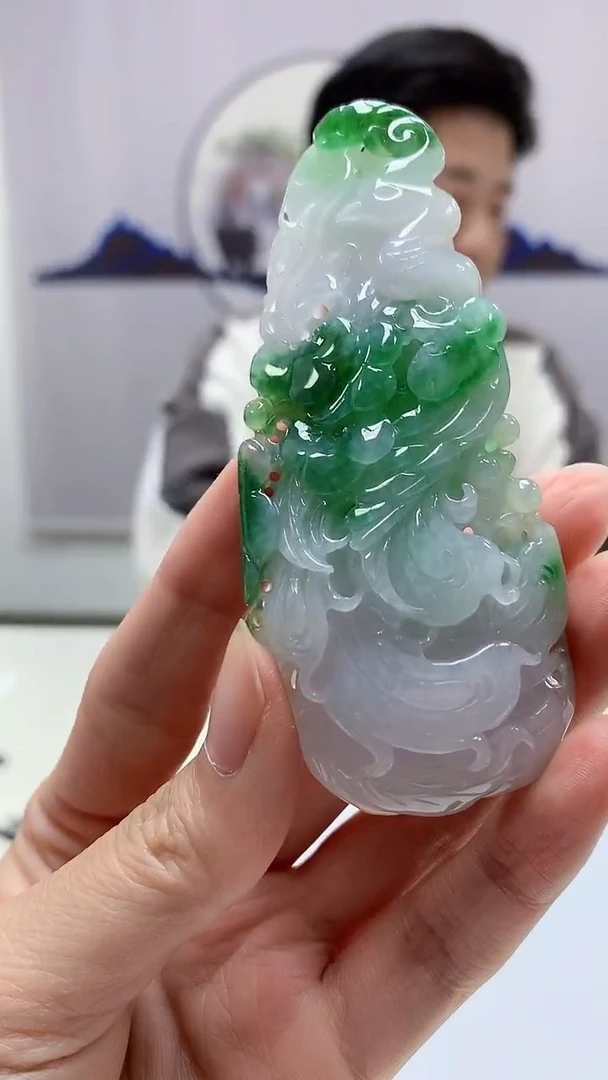 【闪购商品】定制翡翠未镶嵌4917zm-毛货挂件203凤凰