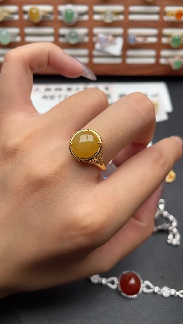 翡翠戒指银S925镶嵌一物一证一礼盒