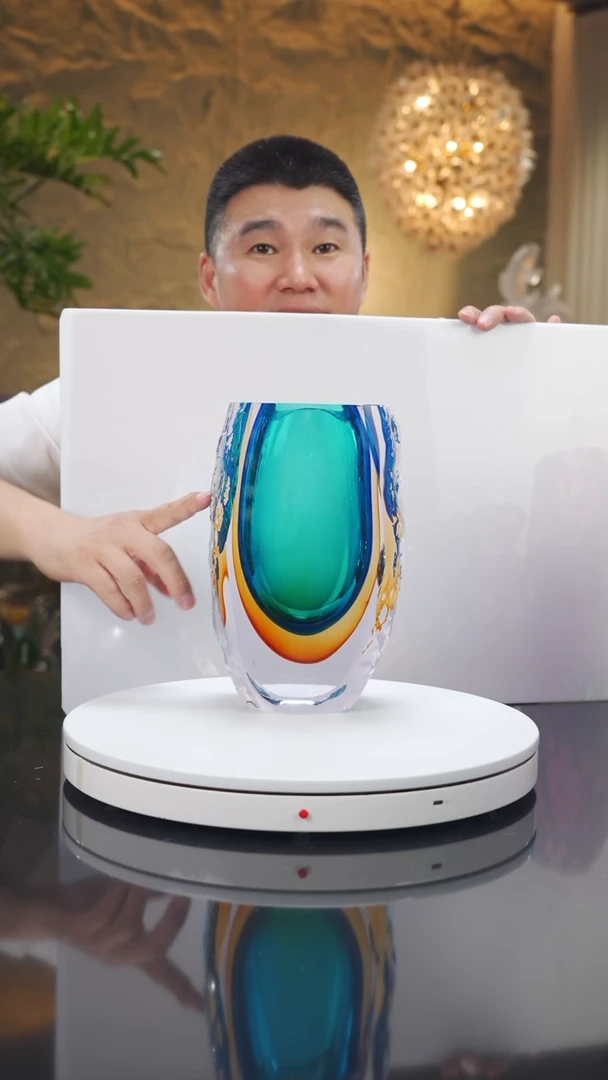 瓷片福利琥珀蓝花瓶大号
