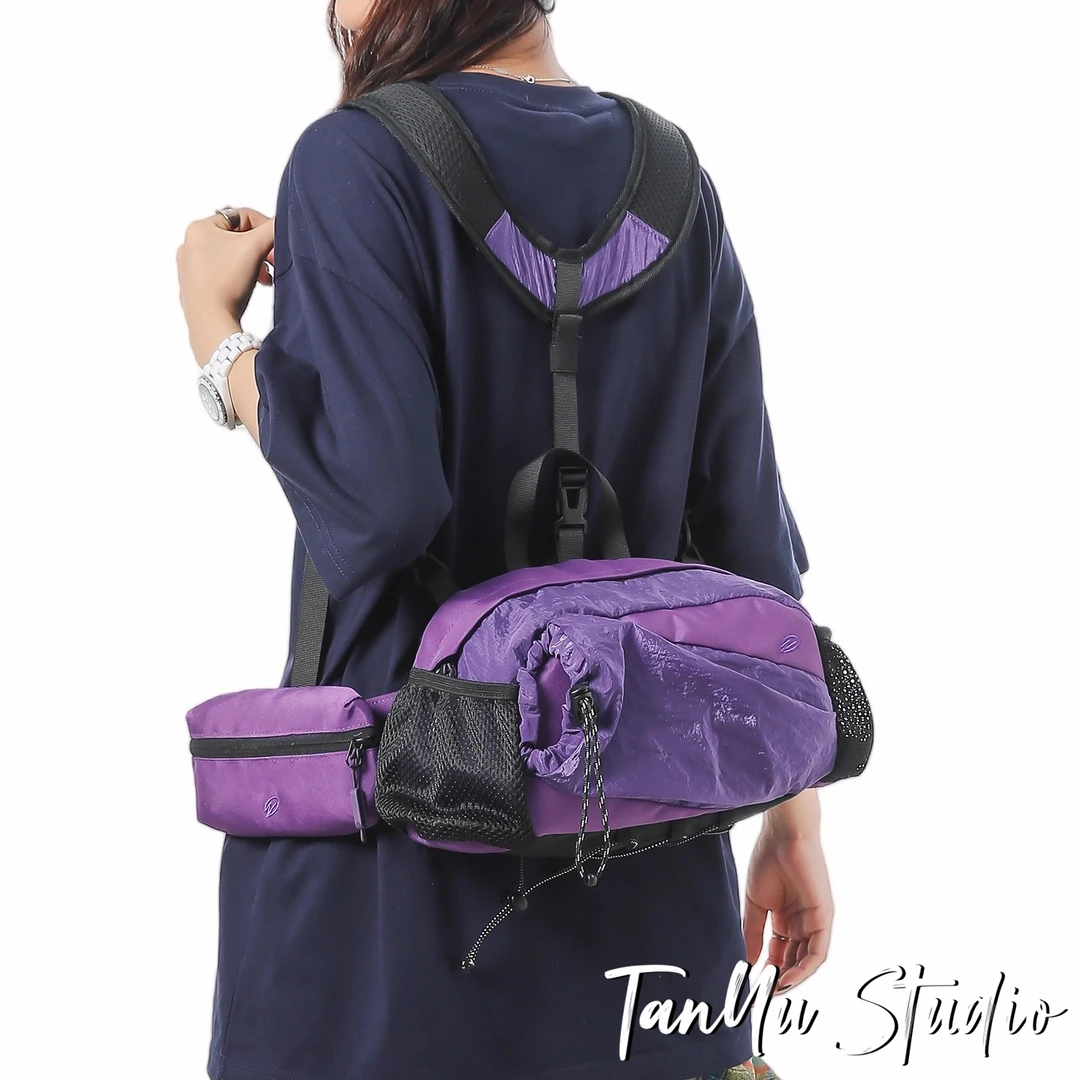 探屿斜挎包户外徒步登山旅行多功能水壶胸包大容量运动骑行双肩包