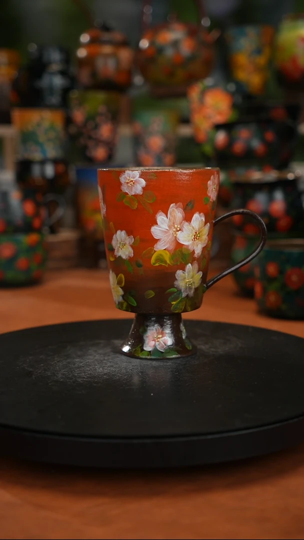 紫砂油画釉下彩手绘