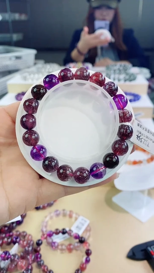 未镶嵌手链水晶黑加仑超七10m+