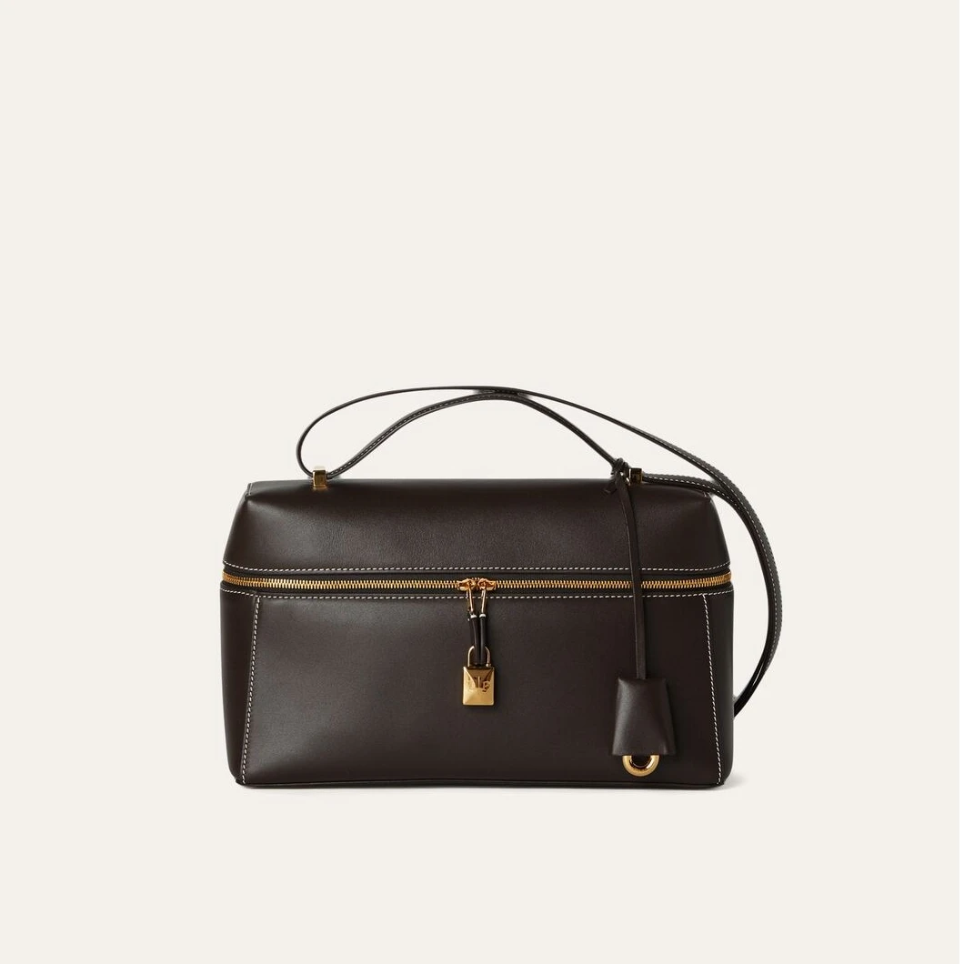 Loro piana/诺悠翩雅Extra Bag  L27手袋光滑牛皮单肩斜挎饭盒包
