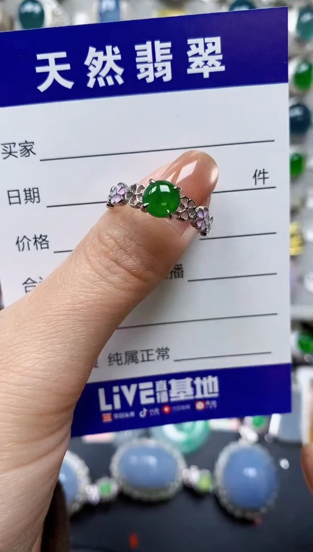 【闪购商品】翡翠戒指银S925镶嵌0213