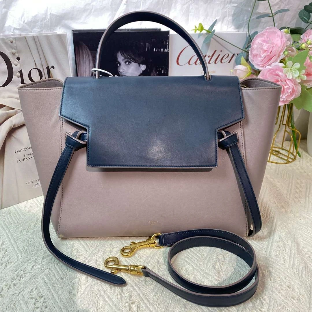 95新 Celine/思琳 赛琳鲶鱼包拼色 单肩包 12498481女包二奢