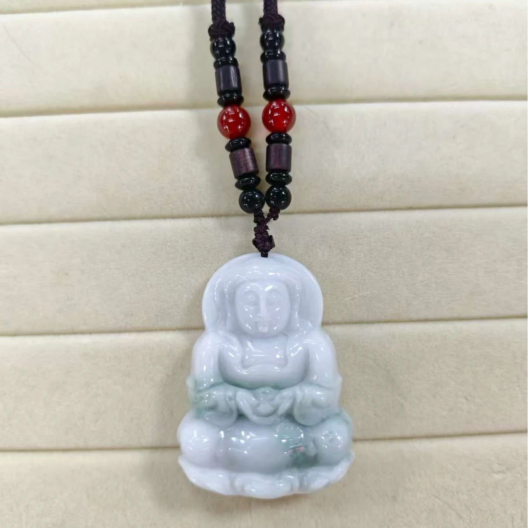 非金属玻璃吊坠 飘花观音佛像玉石挂件