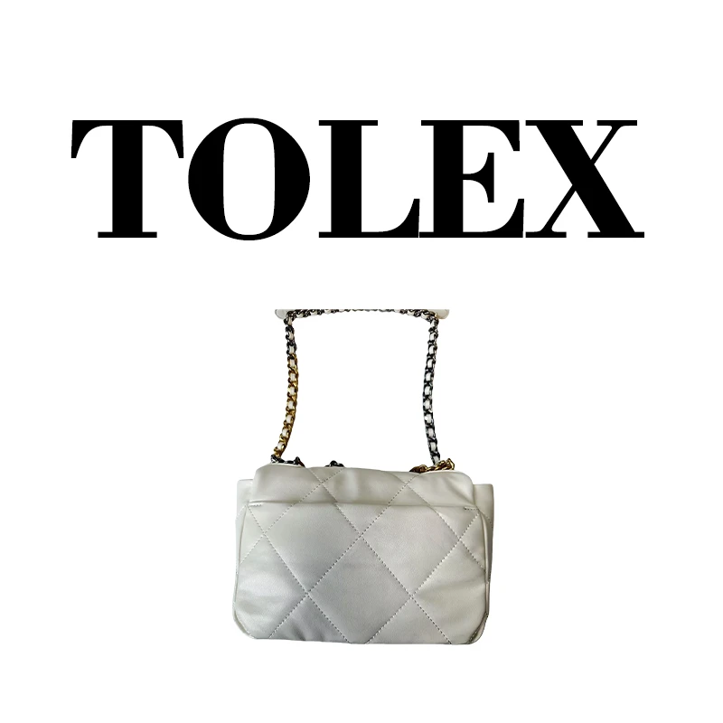 TOLEX2025新款手工19时尚百搭女包白色26cm