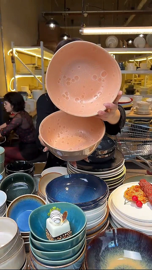 瓷80外贸尾货高温釉下彩陶瓷餐具默认微瑕