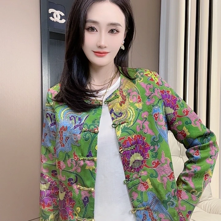 【米乐家】“繁花似锦”早春高端气质时尚国风女装叠袖外套 16609