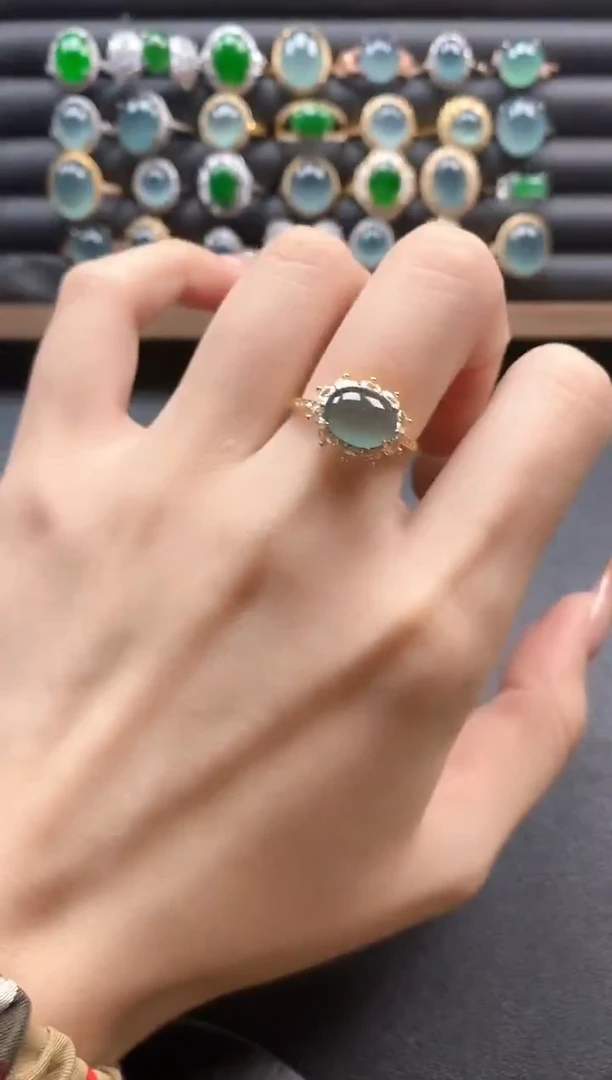 银S925镶嵌戒指翡翠5151