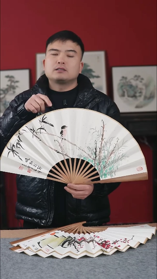 国画纯手写纯手绘-10寸扇子