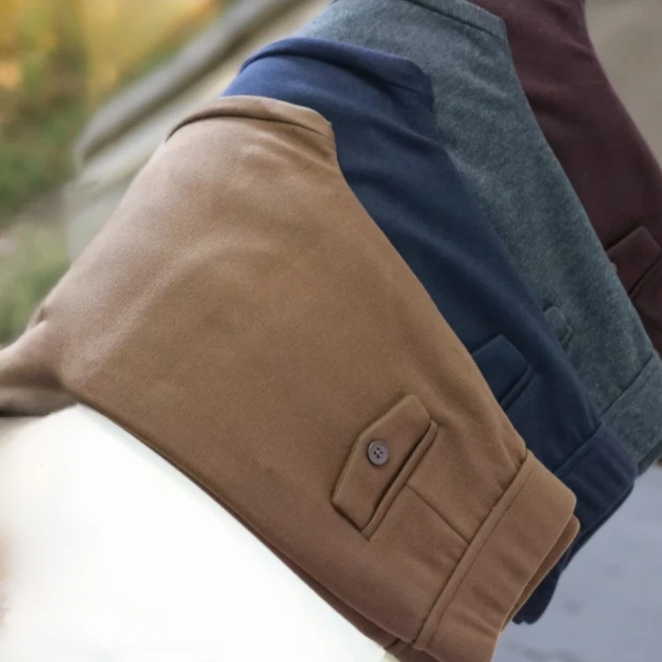 【轻奢高定】537-1 冬季热销加厚保暖时尚高腰百搭休闲直筒裤女加绒