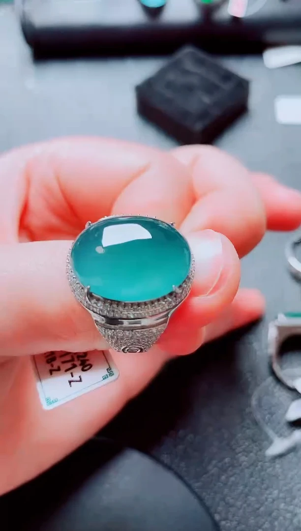 银S925镶嵌戒指翡翠1111