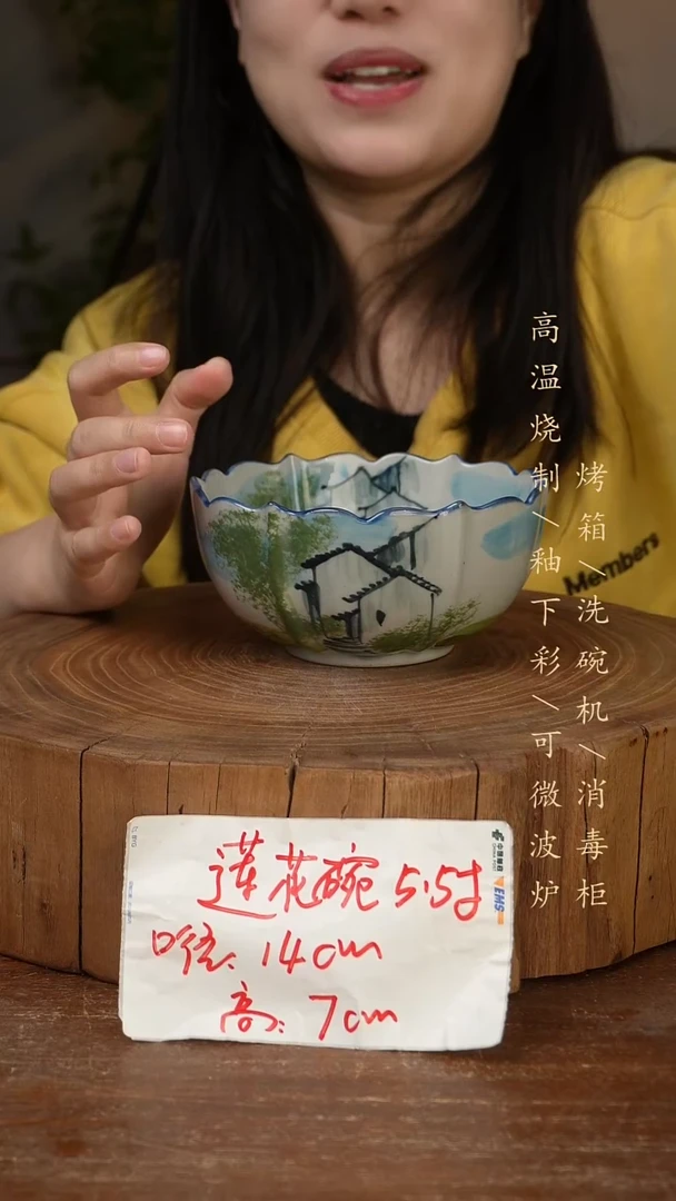 碗瓷景德镇手工手绘高温瓷釉下彩