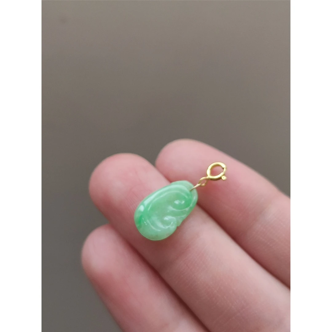 铜合金吊坠 diy18K色扣头果阳绿色迷你如意小滴溜吊坠挂件百搭扣
