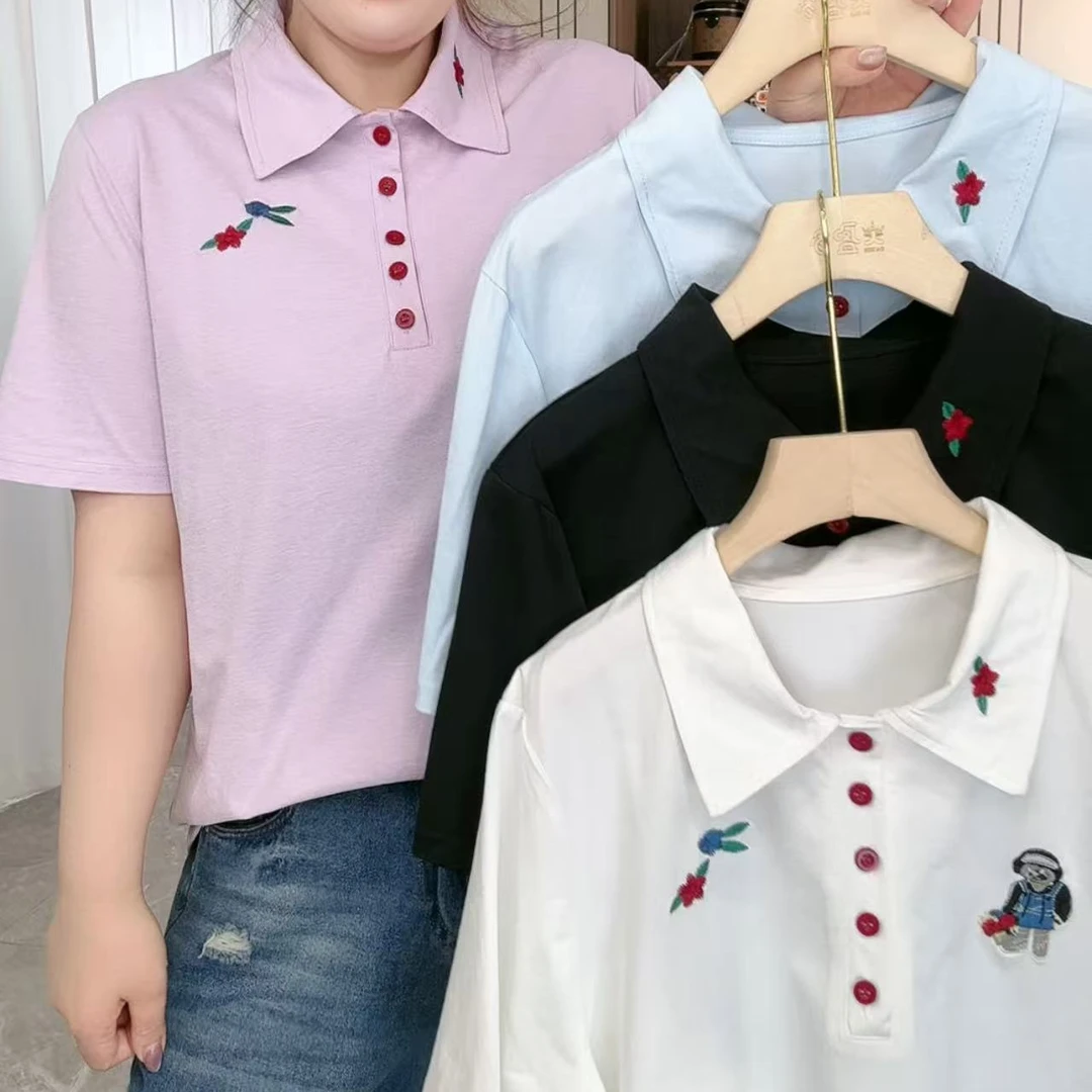 6826减龄翻领刺绣POLO衫