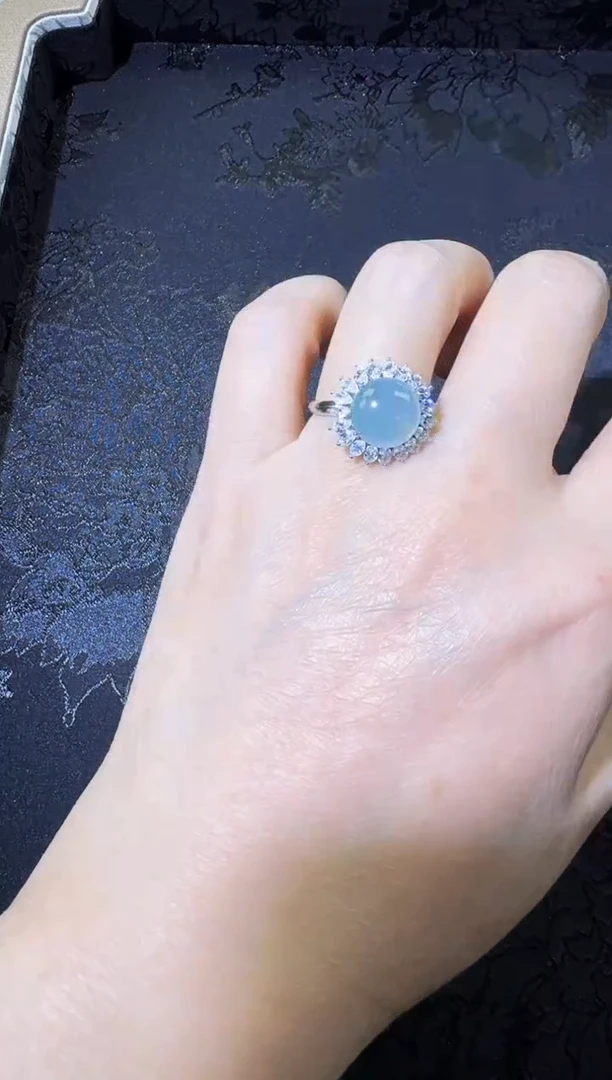 【闪购商品】翡翠戒指银S925镶嵌戒指