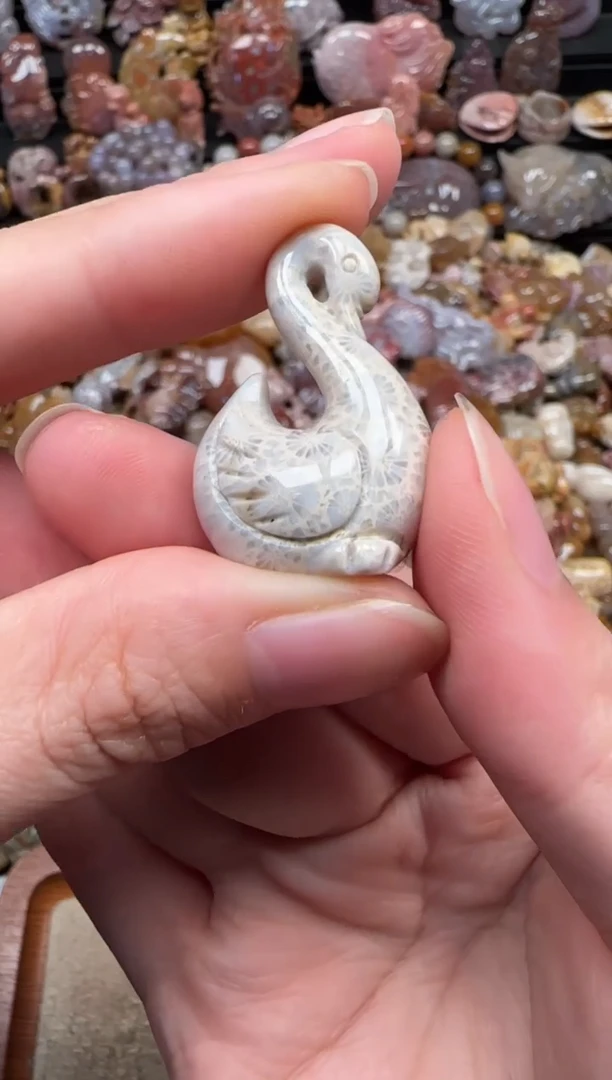 颈饰未镶嵌硅化珊瑚（珊瑚玉）697