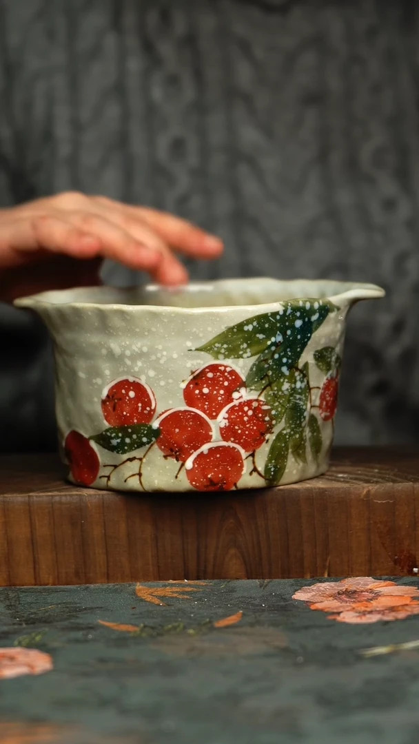 杯釉下彩手工手绘同款陶器