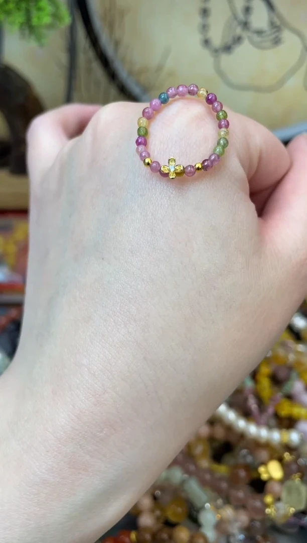 【闪购商品】碧玺戒指银S925镶嵌342戒指