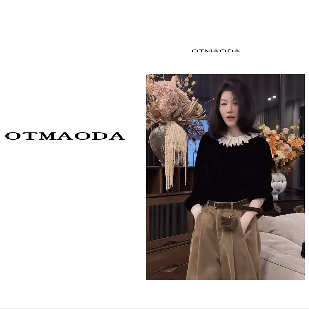 【南瓜定制】N2261-ds新款时尚百搭纯色蕾丝法式长袖蕾丝衫