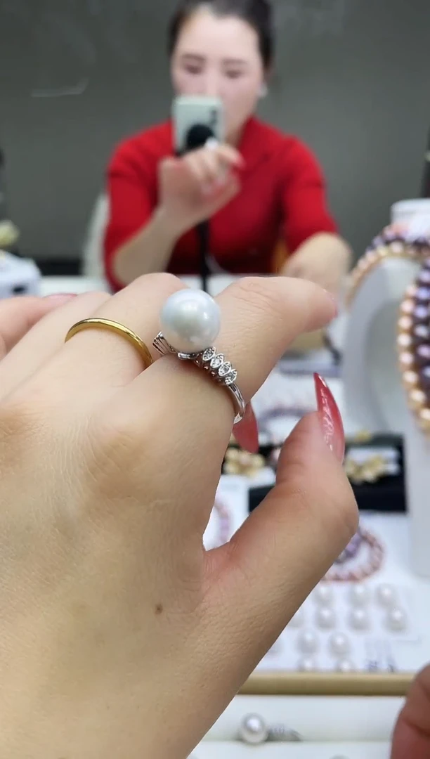 未镶嵌戒指淡水珍珠白色系戒指