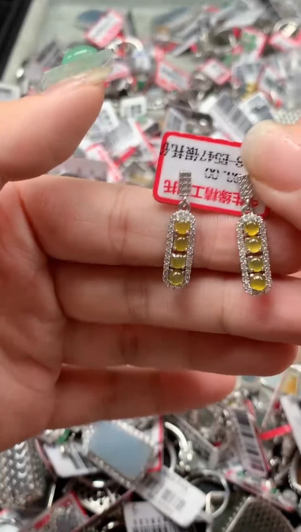 银S925镶嵌戒指翡翠天然A货缅甸翡翠