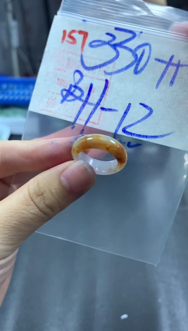 未镶嵌定制翡翠戒圈11-12#340毛货需精细抛光