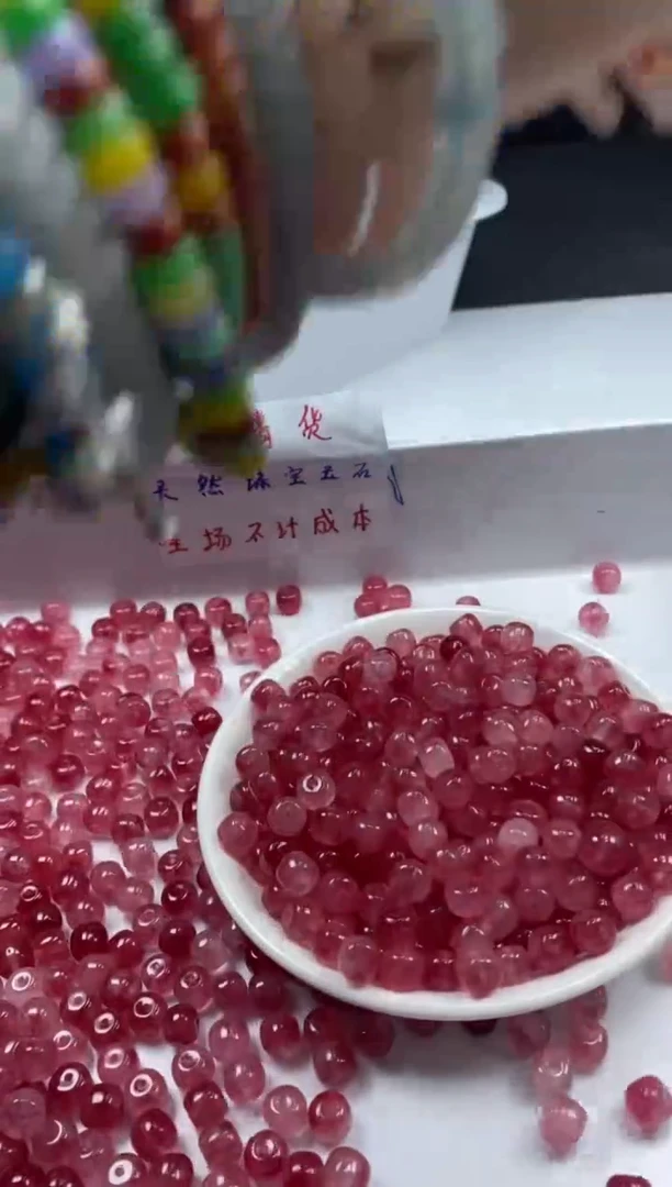 未镶嵌颈饰碧玺w1815粉碧玺老型8*6mm*20颗