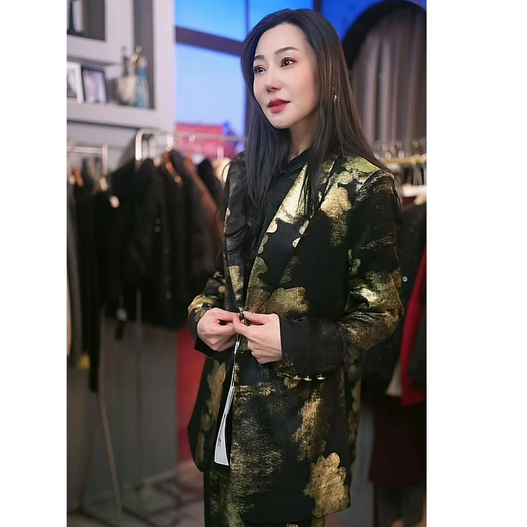 【MINERFUSHI】流金气质翻领秋冬设计款百搭时尚厚款轻奢外套24186