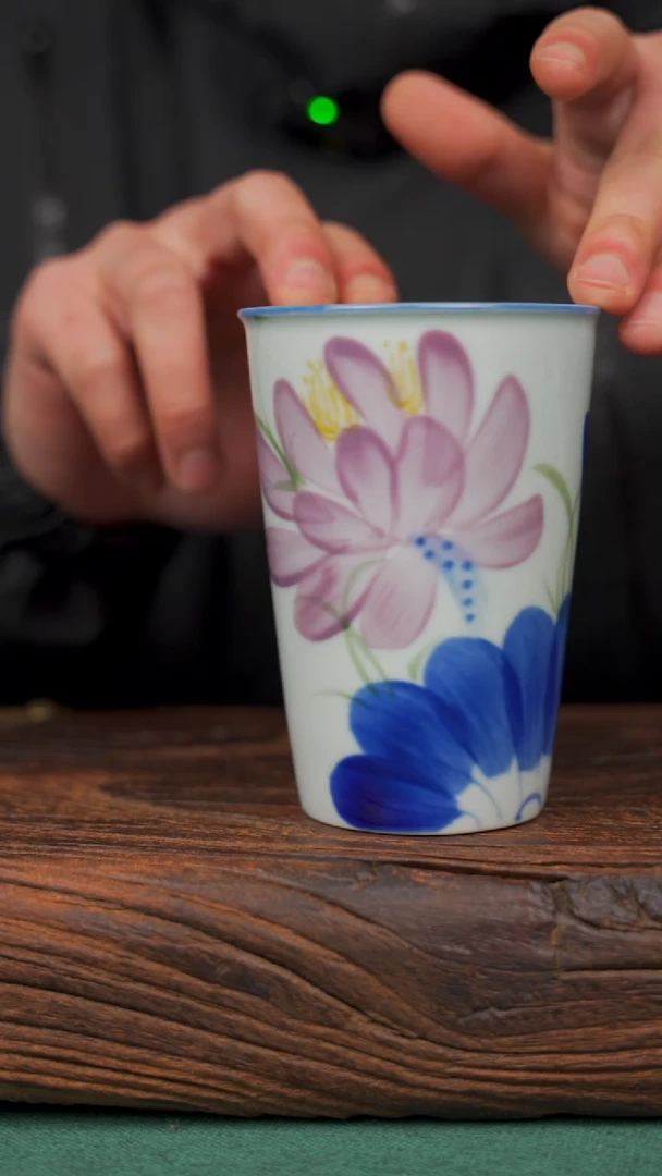 【闪购商品】瓷片39寻一缕瓷香杯釉下手工手绘瓷器