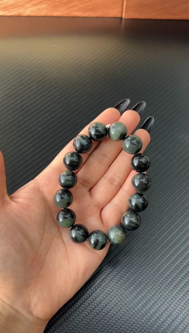 未镶嵌手串和田玉凌***9若羌微色差卡14Q