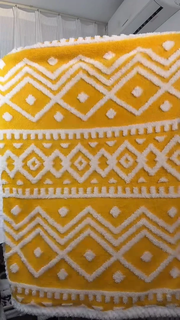 羊羔毛双色黄80*100