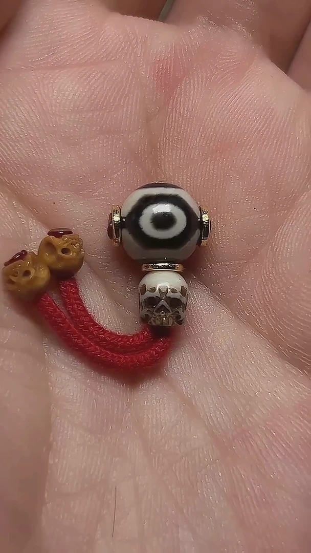 玛瑙/玉髓（覆膜）散珠三眼达洛三通套装10mm