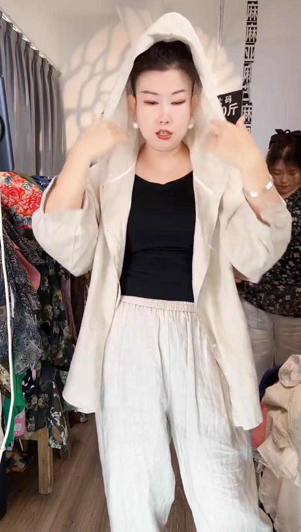 亚麻大码女装上衣裤子