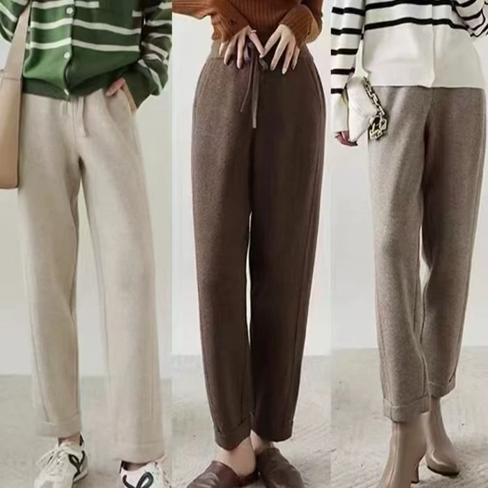 纯色舒适百搭哈伦裤直筒裤休闲时尚春秋宽松潮流单品22019