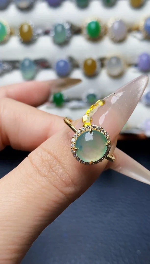 银S925镶嵌戒指翡翠1033