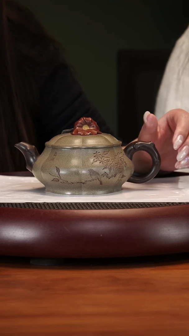 【闪购商品】紫砂茶壶2-11WHJ花开富贵老青段320cc