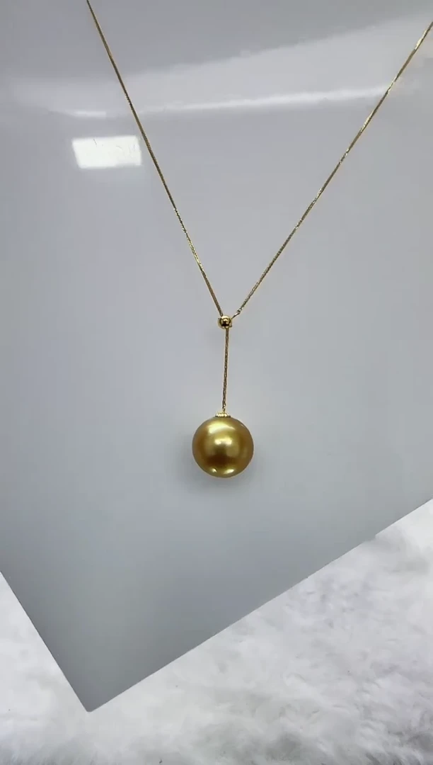 【闪购商品】海水珍珠DA18K金镶嵌ss610 金珠吊坠11