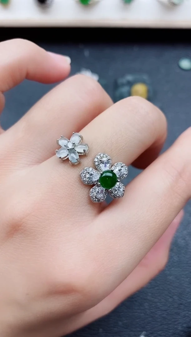 【闪购商品】翡翠戒指银S925镶嵌11111