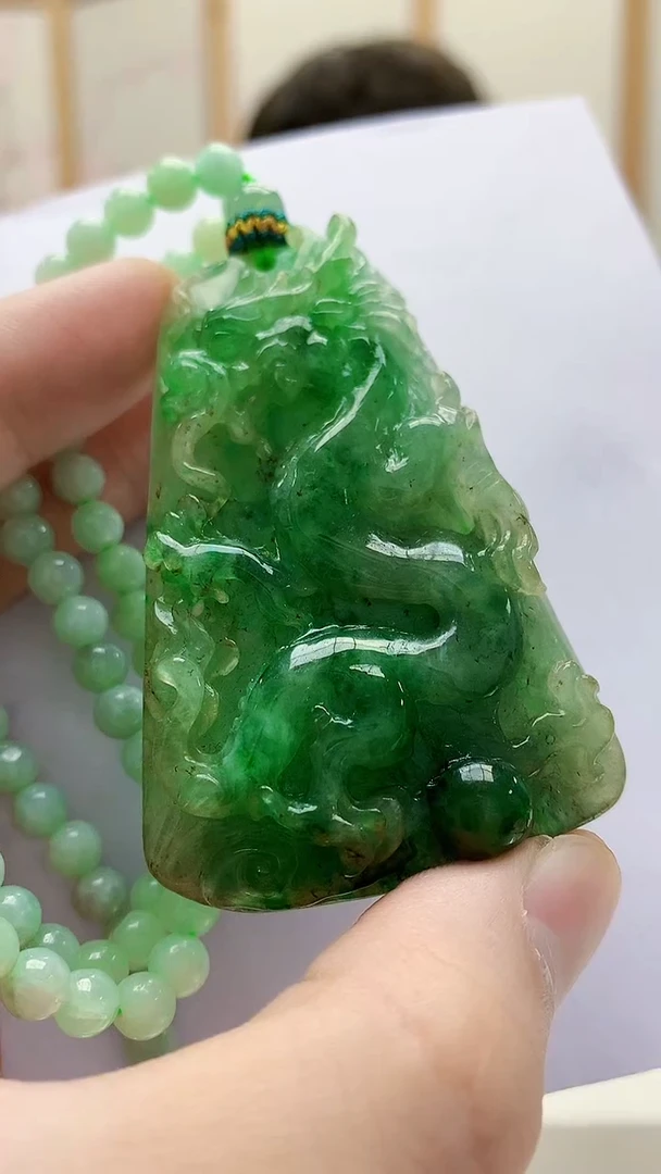 未镶嵌定制翡翠5163bb-毛货挂件56赠珠链